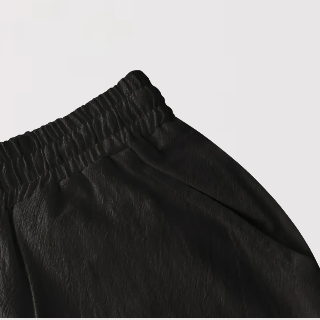 軽量麻混 ドローストリングショートパンツ