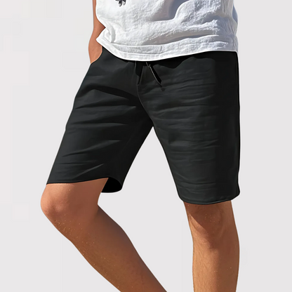 軽量麻混 ドローストリングショートパンツ
